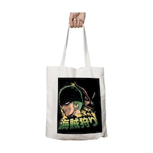 Art Hediye Pirate Hunter Roronoa Zoro One Piece İki Tarafı Kalıcı Baskılı Yıkanabilir Çanta Çok Renkli