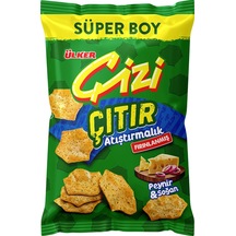 Çizi Çıtır Atıştırmalık - Peynir & Soğan Aromalı Çerez - Süper Boy - 120 Gram - 14 Adet