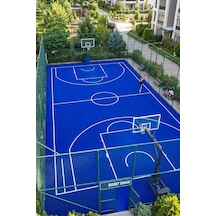 Grass Dekoratif Suni Çim Halı Balkon Bahçe Teras İç Dış Mekan Mavi Yapay Çim Halı 7 Mm Mavi 300 X 1000 98 x 98