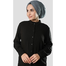 Hürrem Bone Antrasit Drapeli Salaş Tesettür Bone Sandy Büzgülü 2315 25 Antrasit