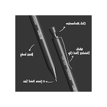 Mat Siyah 0.5 Mm Metal Versatil Kalem, Şık Tasarım