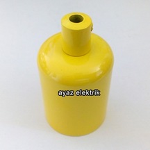Dekoratif Metal Sarı Lale E27 Duy ve Demir Kablo Kilitli