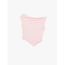 Koton Slim Fit Kolsuz Asimetrik Bluz Pembe 6sal30030ık Gül