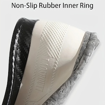 Chuangyinshop Gray Deri Direksiyon Kılıfı - Ahşap Desen Karbon Fiber Mikrofiber 14 1/2-15 İnç Konforlu Kaymaz Gri