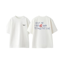 Thewert Lil Peep The Brightside Tasarım Sırt Baskılı Pamuk Beyaz Oversize T-shirt
