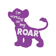 Roar Köpek Sticker 17x17 Cm Mor