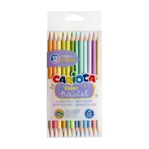Pastel Renk Çift Taraflı Kuru Boya Kalem 12'li Set, Eğlenceli 124-Pembe