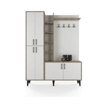 Berlin Portmanto - Sonoma Meşe - Beyaz