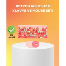 Mey İthalat Renkli Retro Tuş Takımlı Klavye 3 Cihaz Bağlantısı, Medya Kısayol Tuşları