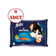 Felix Multipack Somonlu Ve Ton Balıklı Yetişkin Kedi Yaş Maması 4x85 Gr 6 Ad
