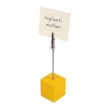 Metal Not Tutucu Metal Kıskaçlı Notluk Sarı Masaüstü Not Tutacağı