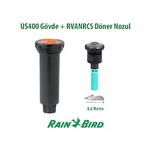 Rain Bird Rvanrcs Döner Nozul, Açı Ayarsız, 1,5x4,6 Mt. Ve 1804 Profesyonel Sprey Gövde Seti