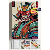 Sayılarla Boyama Seti Numaralı Tuval Fırça Boya Dahil Kasnaklı Set 50x70 Cm - Samuray
