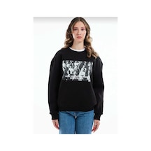 Hunors Sportswear & Company What You Baskılı Unisex Model Pamuklu Bisiklet Yaka Sweatshirt SIYAH