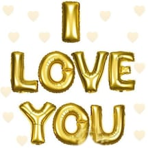 I Love You Folyo Balon Altın Renk 35 Cm 4801 Çok Renkli