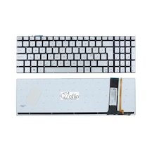 Asus Uyumlu N56 N550 Notebook Klavyesi - Silver - TR - Backlit