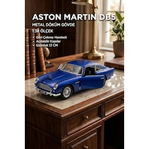 Lacivert Aston Martin Db5 1:38 Ölçek Metal Çek Bırak Model Araba - Açılabilir Kapılar 13 Cm