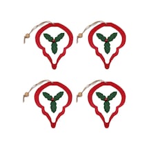 Yılbaşı Ağacı Süsleme Seti - Keçe Hediye Paketi Süsleme - 4 Adet