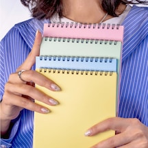 Dream Notes Üst Spiralli 4 Farklı Renk Çizgisiz A5 Defter Seti Sarı - Mavi - Pembe - Yeşil