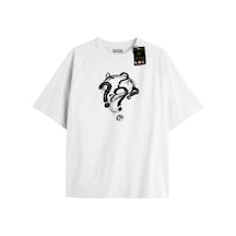 Flood Of Style Beyaz Oversize T-shirt Soru İşareti Özel Tasarım