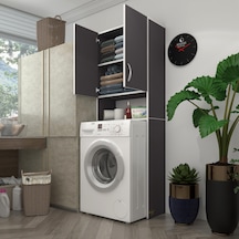 Kenzlife Çamaşır Makinesi Dolabı Sinem Gri 180*066*30 Banyo Kiler Kapaklı Arkalıklı Çok Renkli