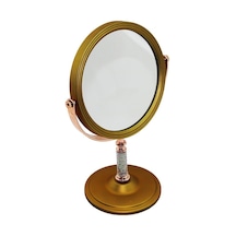 İbico İ15-020 -930 Makyaj Aynası 7" Çap:17.5cm Bronz Yuvarlak Taşlı Sap Sabit Ayak Çift Taraflı Lux Diğer