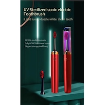 Ht10 Taşınabilir Seyahat Tipi Uvc Sonic Diş Fırçası Kırmızı