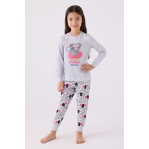 Rolypoly Kız Çocuk Gri Pijama Takımı Gri