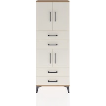 Arges Dolap 3 Raflı 4 Çekmeceli 4 Kapaklı 60x30x163 Çam-aytaşı Atlas Çam