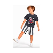 Cg Kids Örümcek Adam Spidey Erkek Çocuk Tshrit&şort Alt Üst Takım Süper Kalite Gri