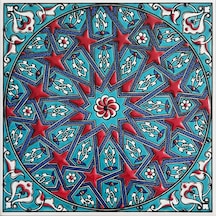 Armada Çini 20x20 Cm ED 333 Turkuaz Yıldızgeçme Desenli Eldekoru
