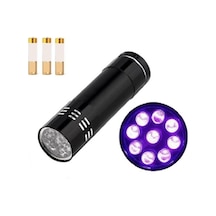 Ultraviyole 9 Led Mor Işık Fener Sah. Para  Kriminal Uv N11.5967 Siyah