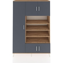 Hyperion Dolap 10 Raflı 5 Kapaklı 132x44x195 Çam-antrasit/çam Çam