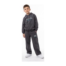 Toontoy Kids Toontoy Erkek Çocuk Kapüşonlu Daıly Style Boys Baskılı Eşofman Takım Füme