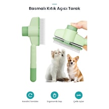 Pratik Evcil Hayvan Kıtık Açıcı Tarak - Basmalı - Kendi Kendine Temizlenebilen - Tüy Toplama