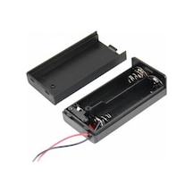 Fortor İkili Kalem Pil Yuvası Kapaklı Kablolu Switchli AA Boy