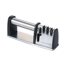 4'ü 1 Arada Bıçak Ve Makas Keskinleştirici Tungsten Çelik / Zımpara / Seramik 4 Aşamalı Pürüzlü Orta İnce Bıçak Keskinleştirici Profesyonel Ev Dış Mekan Kamp Seyahat Keskinleştirme Aracı Gümüş