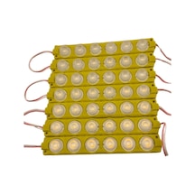 100 Adet 12 Volt 6 Watt 6 Lensli Sarı - Amber 3030 Smd Led Modül Ip65 1 Paket