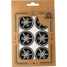 YAMAHA Koruma Takozu Damla Etiket Sticker Ø39 mm SİYAH-BEYAZ