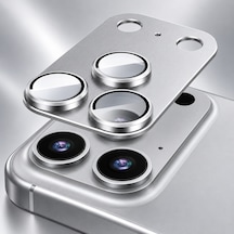 Apple iPhone 18 Pro Uyumlu Pürüzsüz Çerçeveli Tam Koruma Kamera Camı / Lens Koruyucu - Gümüş