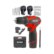 Steiner Alman Titan 36 V Sjs Çift Metal Şanzuman Çift Akülü Şarjlı Vidalama Matkap + 24 Parça Set