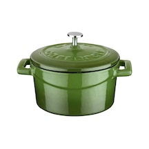 Metal Döküm Mini Tencere, Trendy, 10 Cm, 0.35 L Hacim, Yeşil Diğer