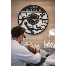 Diş Kliniği Ve Dış Hekimi İçin Duvar Saati Kişiye Özel Siyah