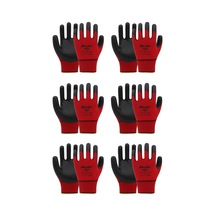 Pn2 Polyester Örme Nitril Eldiven - 6 Çift - Iş Eldiveni Kırmızı Tr