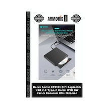Delux Serisi Coteci Çift Bağlantılı Usb 2.0 Type-c Harici Dvd Rw Yazıcı Donanım Ofis Ekipman