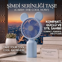 Taşınabilir El Fanı, Şarjlı Mini Vantilatör, 2 Kademeli Şarjlı Mini El Fanı, Çift Hız Ayarlı Portatif Vantilatör, Mini El Tipi Soğutucu