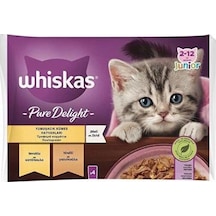 Whiskas Pouch Güveç Etli Pure Delight Tavuklu Ve Somonlu Yavru Kedi Yaş Maması 4x85 Gr 13 Paket, 52 Adet Tekli