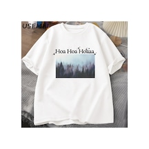 Tarzsokak Komik Desta Hoaaaa T-shirt Kadın Erkek Unisex Ağır Pamuklu Tee Elbise Kısa Kollu Yuvarlak Tee 2949 Beyaz