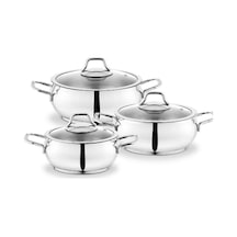 Schafer Cookhaus 6 Parça Gümüş Çelik Tencere Seti - Çelik