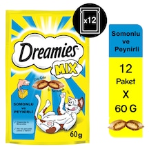 Dreamies Mix Somonlu ve Peynirli Kedi Ödül Bisküvisi 12 x 60 G